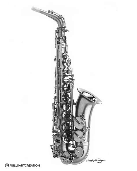 Alto Saxophone Drawing