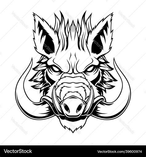 Wild Boar Head Mascot Royalty Free Vector Image