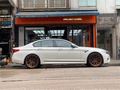 BMW M5 F90 White Brixton Forged PF10 Duo Wheel Wheel Front