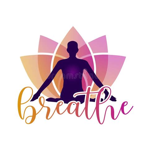 Meditation And Breathing Spiritual Awakening Silhouette In Pink Stock