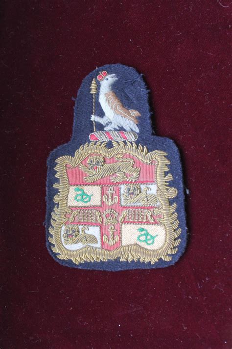 Lion Serpent And Gates Crest With Pigeon Blazer Badge Masons