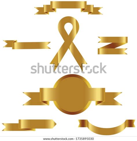 Gold Ribbon Set Isolated Celebration Winner Stock Vector Royalty Free 1735895030 Shutterstock