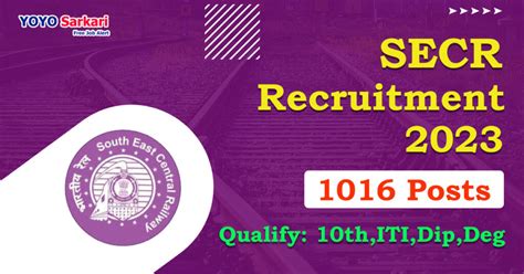 Secr Recruitment Opening For Je Technician Posts Apply