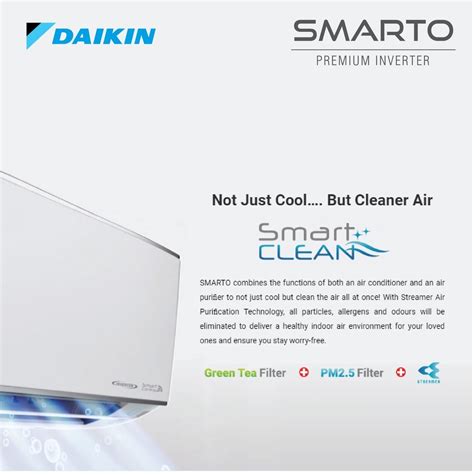 Daikin Smarto Premium Inverter Air Conditioner Ftkh R32 1 0hp Ftkh28b