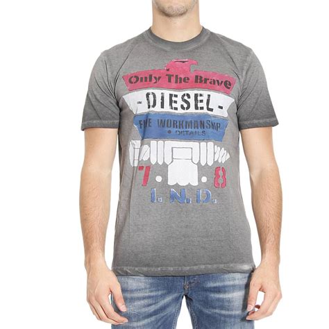 Diesel T Shirt In Gray For Men Lyst