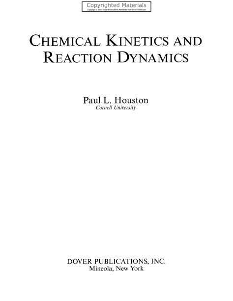 Solution Chemical Kinetics And Reaction Dynamics Studypool