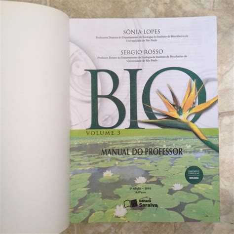 Livro Bio Vol Manual Do Professor S Nia Lopes Biologia T Mercadolivre