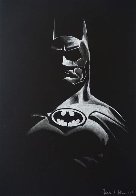 Batman Black And White Drawings Batman Silhouette Canvas Print By Kurt