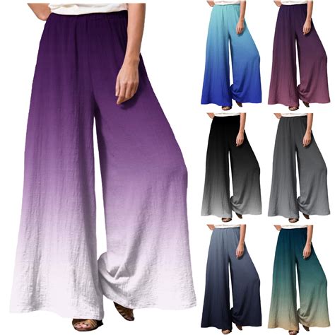 Utoimkio Clearance Womens Wide Leg Flowy Pants Summer Casual Loose High Waisted Lounge Pants