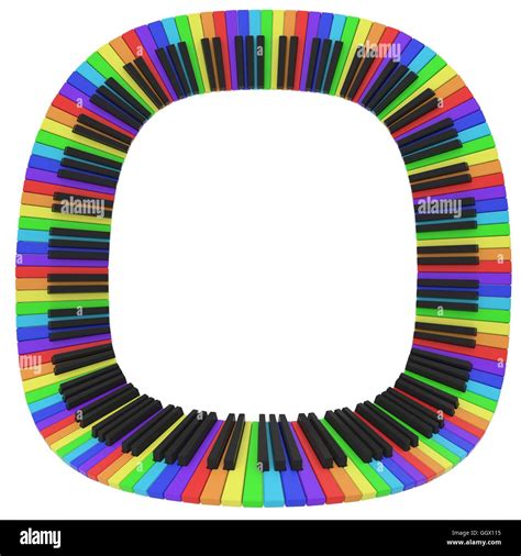 isolated piano keyboard in rainbow colors Stock Photo - Alamy