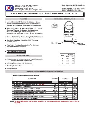 BPTD 3000D 1A Datasheet PDF DIOTEC Electronics Corporation