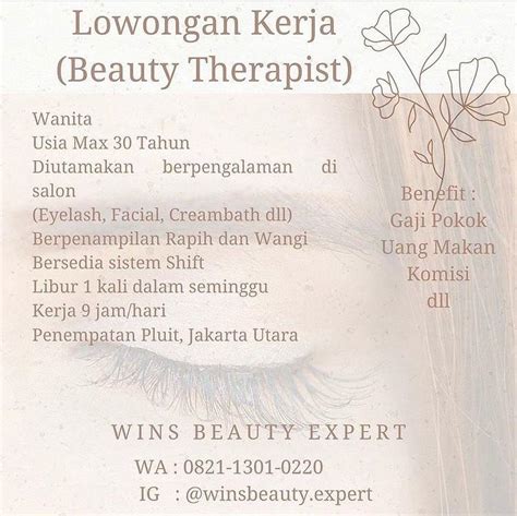 Lowongan Kerja Beauty Therapist Karyawan Di Wins Beauty Expert