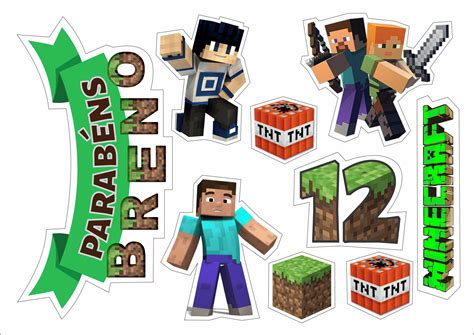 Principal Imagen Topper De Bolo Minecraft Para Imprimir Br The