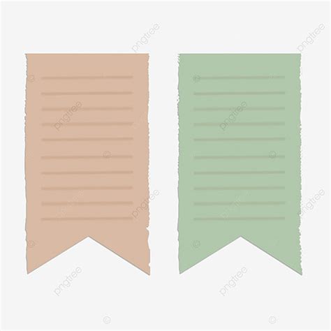 Colorful Banner Shape Vintage Torn Paper Hand Ledger Tear Color Paper