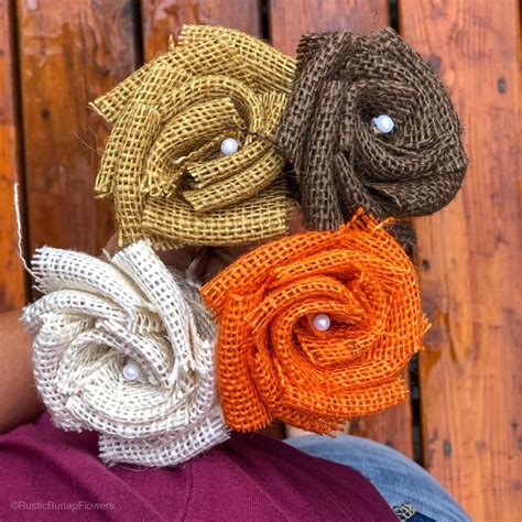 Thanksgiving Burlap Flowers | Burlap flowers, Colored burlap, Burlap ...