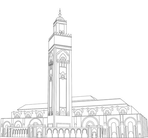 Hassan II Mosque NImage To Line Drew 4 Images Behance