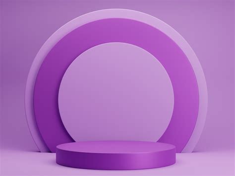 Podio Morado Con Fondo Geométrico Para Plataforma De Productos Y Publicidad De Marketing Foto