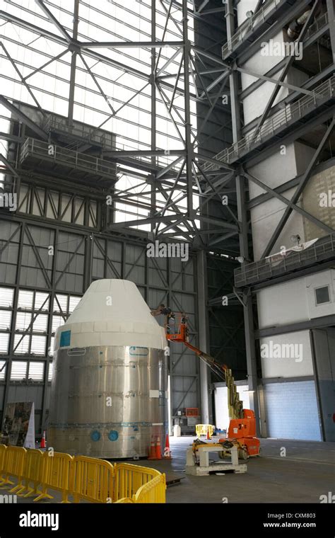 Interior Of The Vehicle Assembly Building With Mockup Of The Nasa Orion