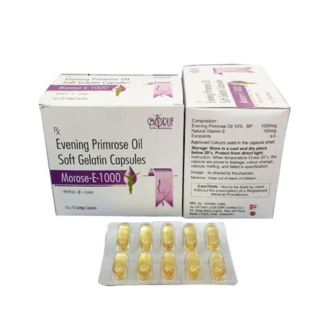 Morose E Evening Primrose Oil Soft Gelatin Capsule 10x10 Softgel