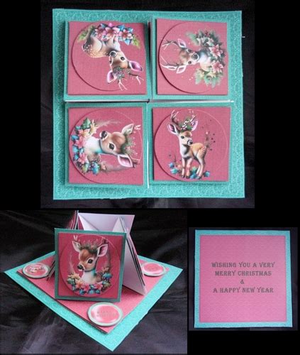 Christmas Baby Deer Quad Easel Card Cup Craftsuprint