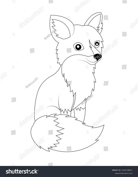 Awesome Fox Coloring Page Kids Stock Vector (Royalty Free) 2226738611