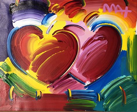 Two Hearts By Peter Max Onessimo Fine Art