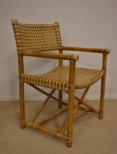 Six Vintage McGuire Antalya Bamboo And Rawhide Chairs Trong 2024