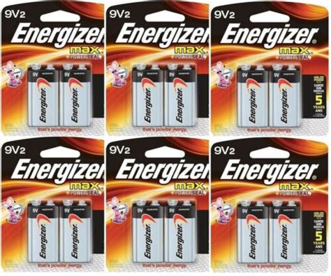 12 X Energizer Max 9v 9 Volt 522 6lr61 6am6 Alkaline Battery Ebay