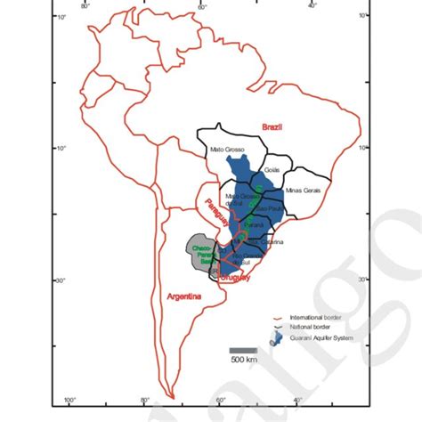 The Guaraní Aquifer System Shaded In South America Kittl 2000