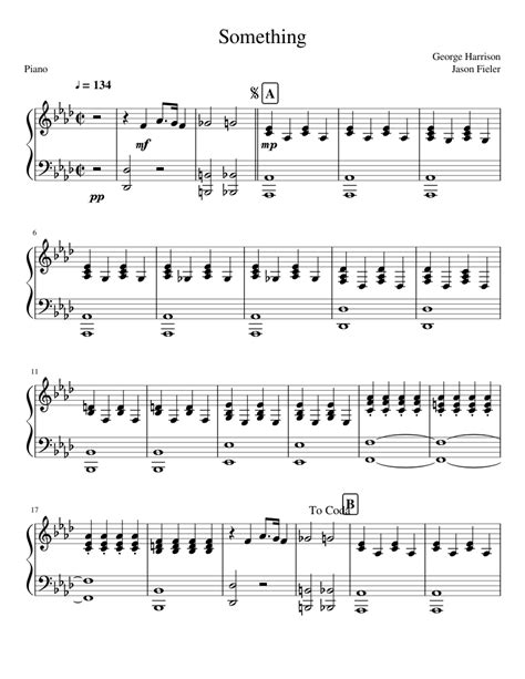 Something Piano Sheet music for Piano | Download free in PDF or MIDI ...