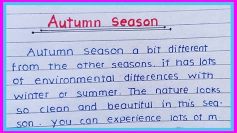 Write Essay On Autumn Season English Essay On Autumn Paragraph On