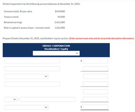 Solved Oriole Corporation Has The Following Account Balances Chegg