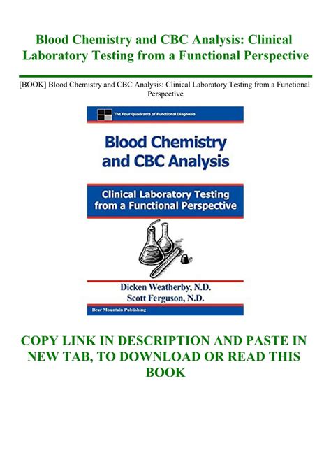 book blood chemistry  cbc analysis clinical laboratory testing