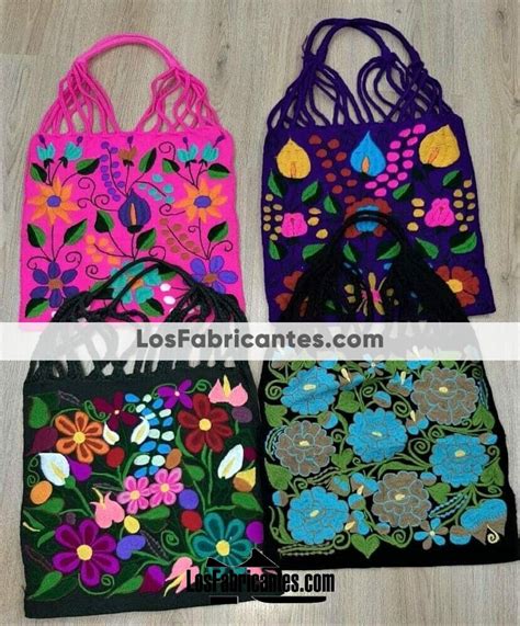 Bs Morral Artesanal Bordada Mujer Tela Chiapas Mexicana Fabricante