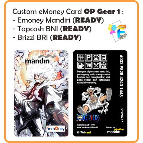 Jual Kartu Emoney Etoll Tapcash Brizzi Edisi One Piece Gear Custom