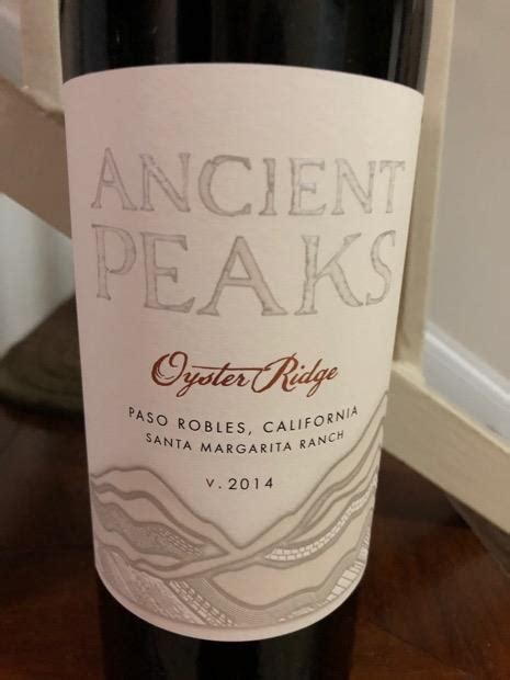 2014 Ancient Peaks Oyster Ridge Usa California Central Coast Paso