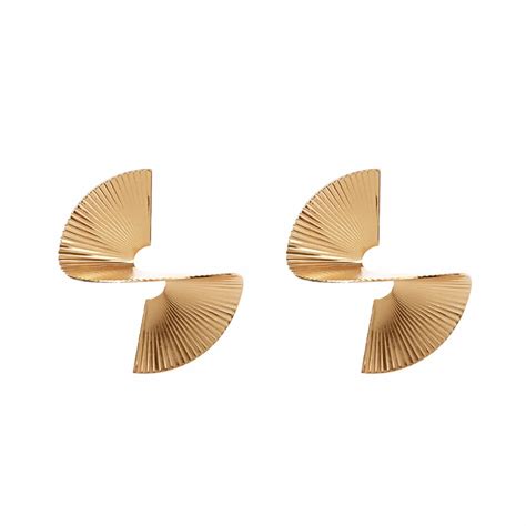 Exaggerated Geometric Metal Earring Silver Gold Irregular Twisted Ear