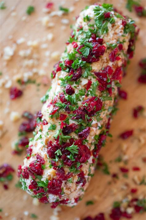 Cranberry Goat Cheese Log With Walnuts Pecans And Parsley