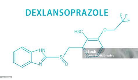 Skeletal Formula Of Dexlansoprazole Gastric Ulcer Drug Molecule ...