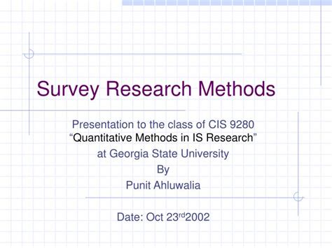 PPT - Survey Research Methods PowerPoint Presentation, free download ...