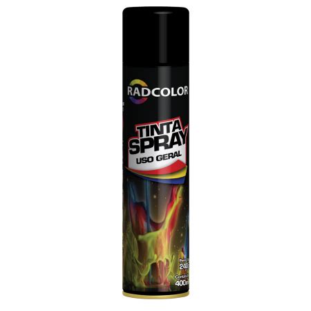 Tinta Spray Preto Fosco Uso Geral 400 Ml Radnaq