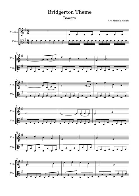 Bridgerton Theme Sheet Music Kris Bowers Instrumental Duet