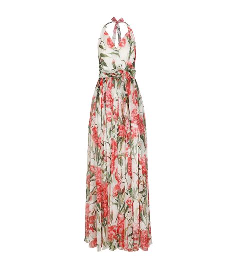 Womens Dolce Gabbana Multi Silk Floral Print Maxi Dress Harrods Uk