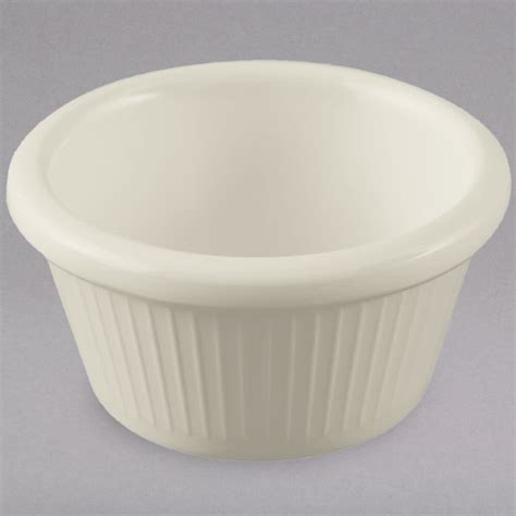 Carlisle S Oz Ivory Bone Fluted Melamine Ramekin Case