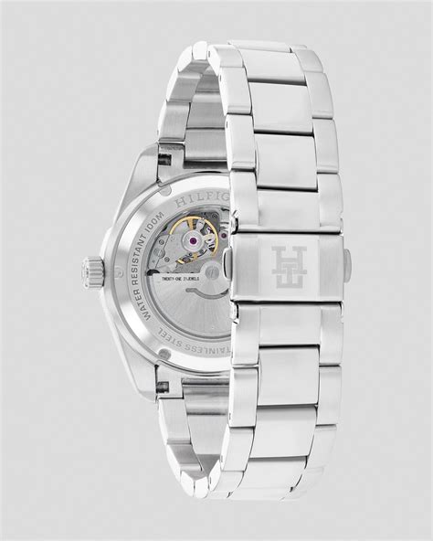 Shop Tommy Hilfiger TH85 Automatic Watch In Steel / Blue - Fast ...