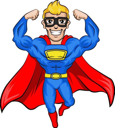 Cute Superhero Man Cartoon Posing 17186214 Vector Art At Vecteezy