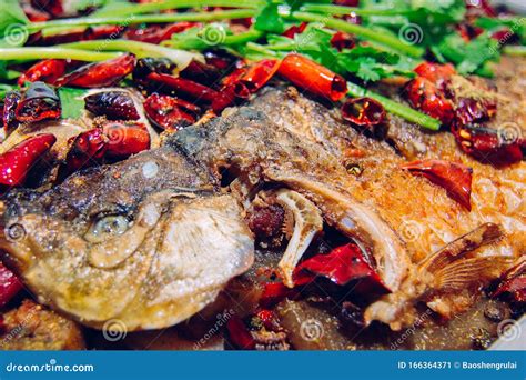 Sichuan Cuisine Of Chinese Cuisine Grilled Fish Stock Image Image Of