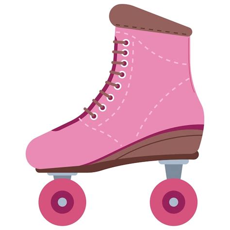 Ilustração de desenho animado vetorial de patins rosa isolada em um