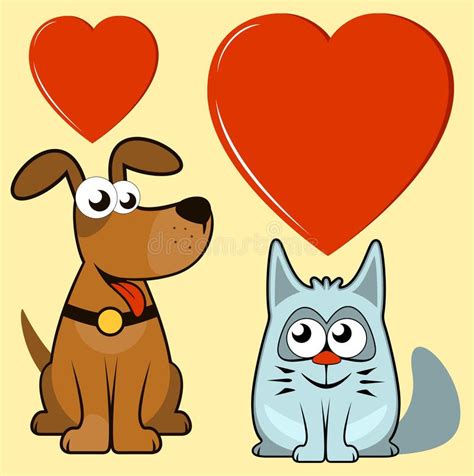 Dog And Cat Lovers Stock Vector Illustration Of Amorous 40993272