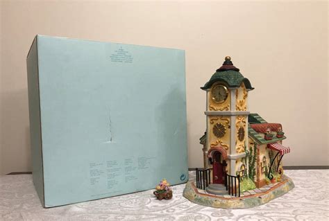 P Partylite Olde World Village Clock Tower Tealight House Etsy